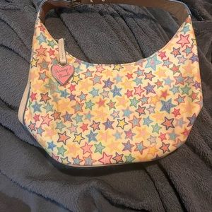 Vintage Dooney and Bourke Multicolor Star Print Bucket Bag